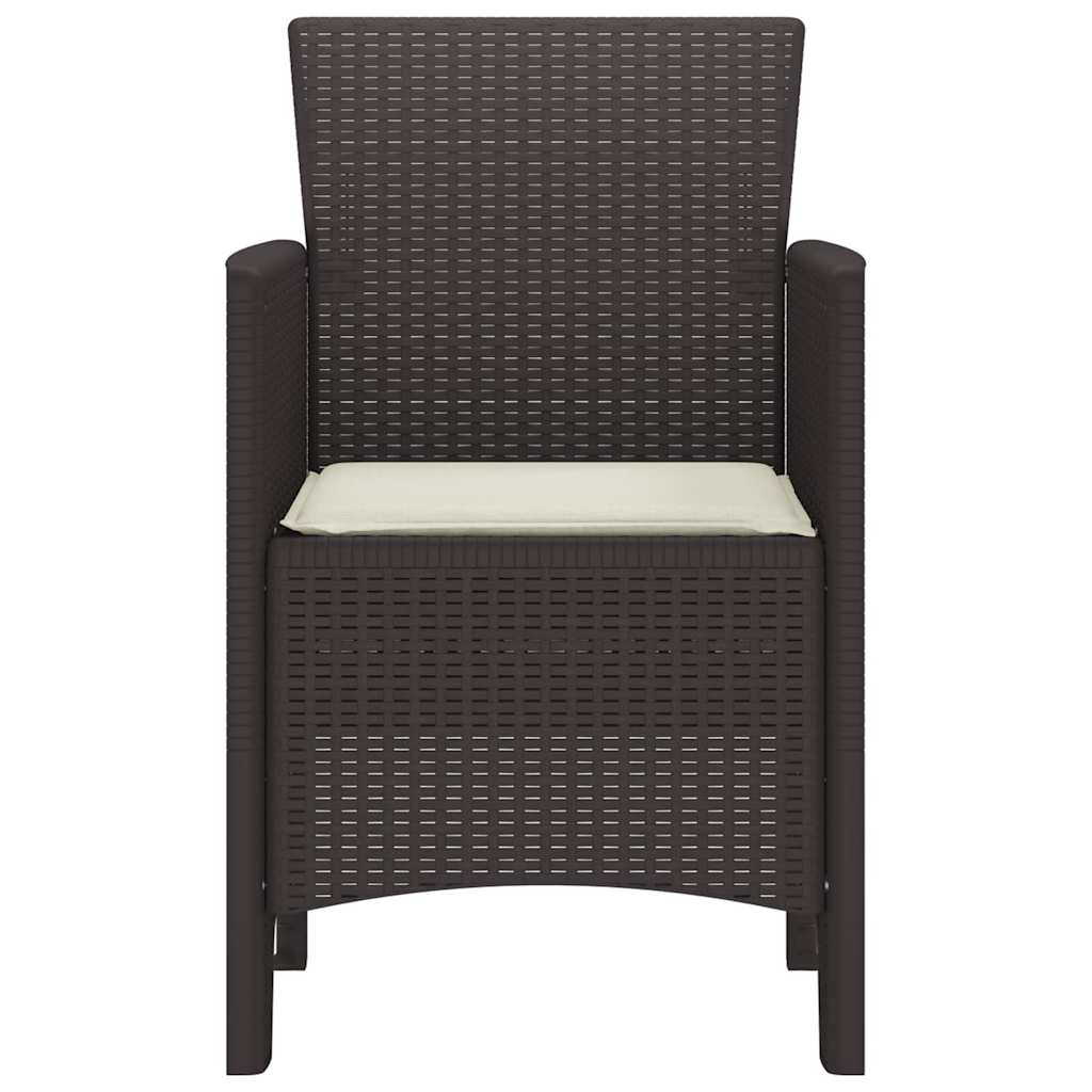 Καρέκλα Κήπου 4 pcs Καφέ 53 x 49 x 85 εκ. Πολυπροπυλένιο - Pakobazaar