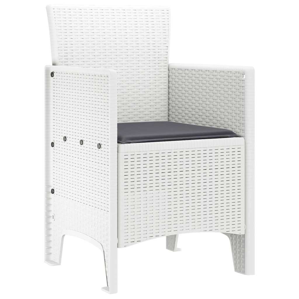 Καρέκλα Κήπου 4 pcs Λευκό 53 x 49 x 85 εκ. Πολυπροπυλένιο