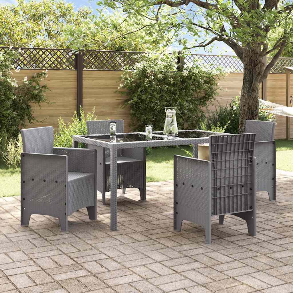 Καρέκλα Κήπου με μαξιλάρι 4 pcs Ανοιχτό γκρι 53 x 49 x 85 εκ.