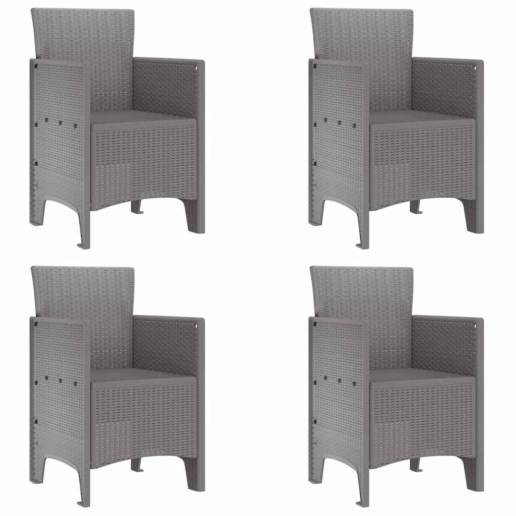 Καρέκλα Κήπου με μαξιλάρι 4 pcs Ανοιχτό γκρι 53 x 49 x 85 εκ.