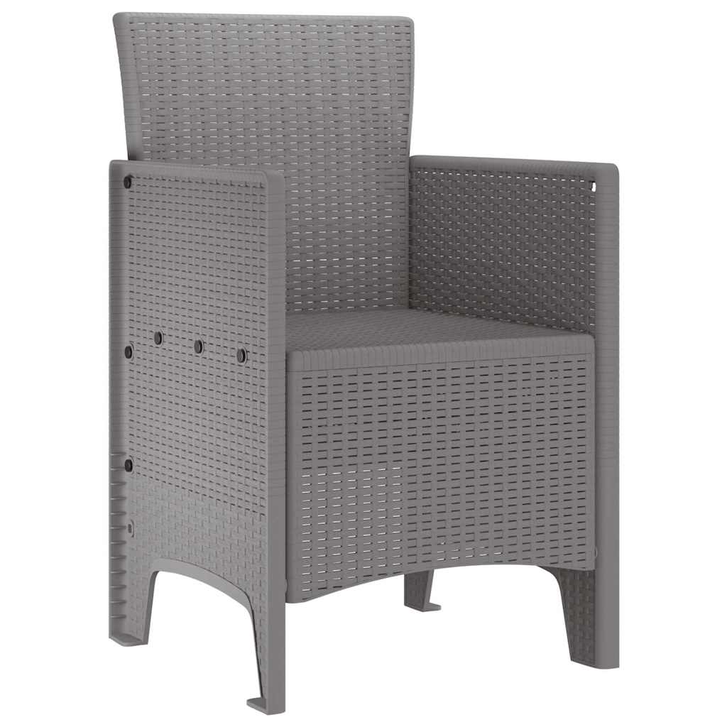 Καρέκλα Κήπου με μαξιλάρι 4 pcs Ανοιχτό γκρι 53 x 49 x 85 εκ.