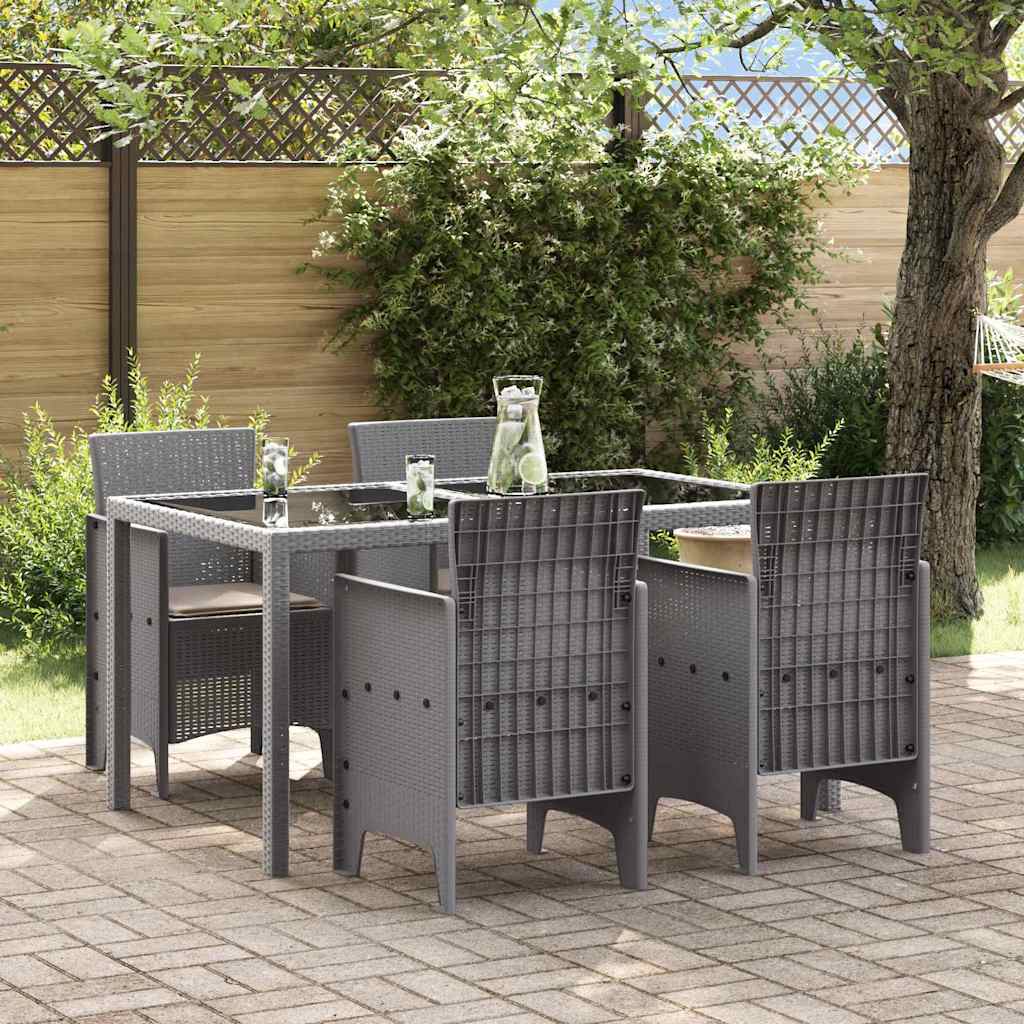 Καρέκλα Κήπου με μαξιλάρι 4 pcs Ανοιχτό γκρι 53 x 49 x 85 εκ. - Pakobazaar