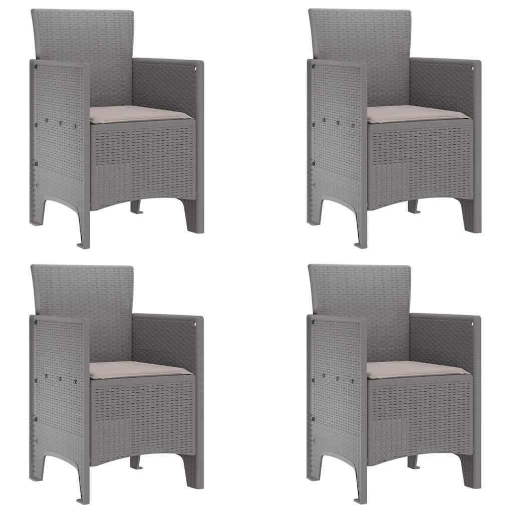 Καρέκλα Κήπου με μαξιλάρι 4 pcs Ανοιχτό γκρι 53 x 49 x 85 εκ. - Pakobazaar