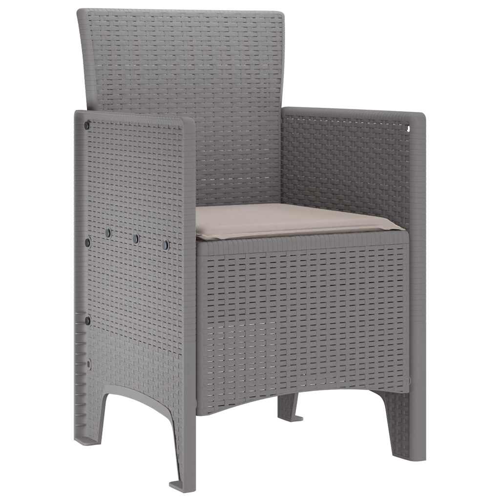 Καρέκλα Κήπου με μαξιλάρι 4 pcs Ανοιχτό γκρι 53 x 49 x 85 εκ. - Pakobazaar