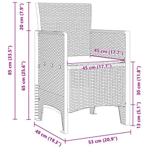 Καρέκλα Κήπου με μαξιλάρι 4 pcs Ανοιχτό γκρι 53 x 49 x 85 εκ. - Pakobazaar