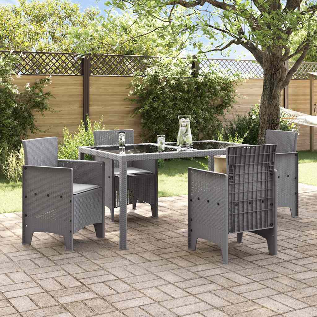 Καρέκλα Κήπου με μαξιλάρι 4 pcs Ανοιχτό γκρι 53 x 49 x 85 εκ.