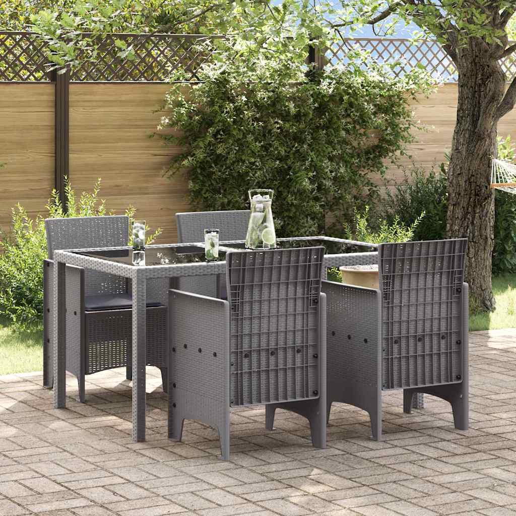 Καρέκλα Κήπου με μαξιλάρι 4 pcs Ανοιχτό γκρι 53 x 49 x 85 εκ.