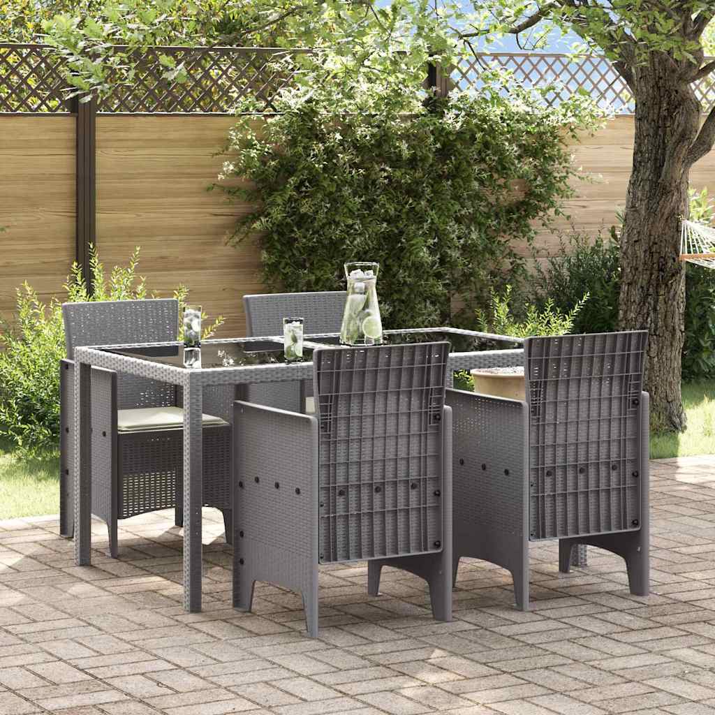 Καρέκλα Κήπου με μαξιλάρι 4 pcs Ανοιχτό γκρι 53 x 49 x 85 εκ.