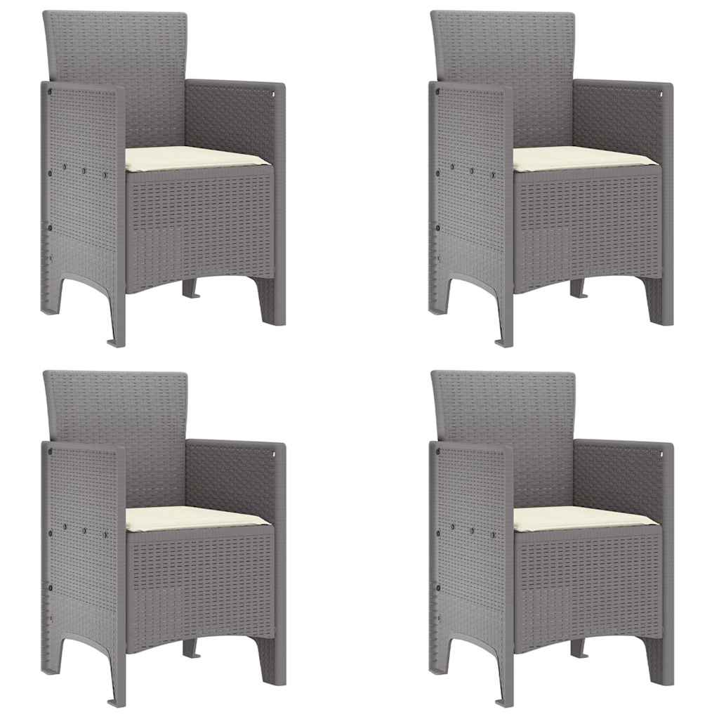 Καρέκλα Κήπου με μαξιλάρι 4 pcs Ανοιχτό γκρι 53 x 49 x 85 εκ.