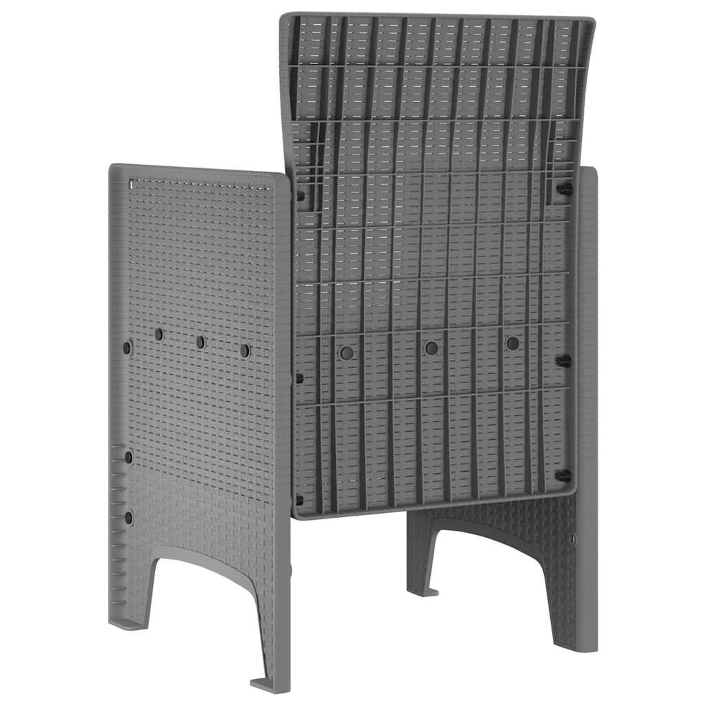 Καρέκλα Κήπου με μαξιλάρι 4 pcs Ανοιχτό γκρι 53 x 49 x 85 εκ.