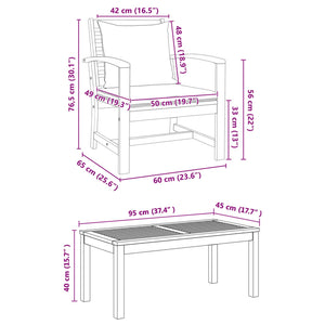Σετ Καναπέ Κήπου 5 τμχ. Φυσικό Στερεό Ξύλο Τίκ
