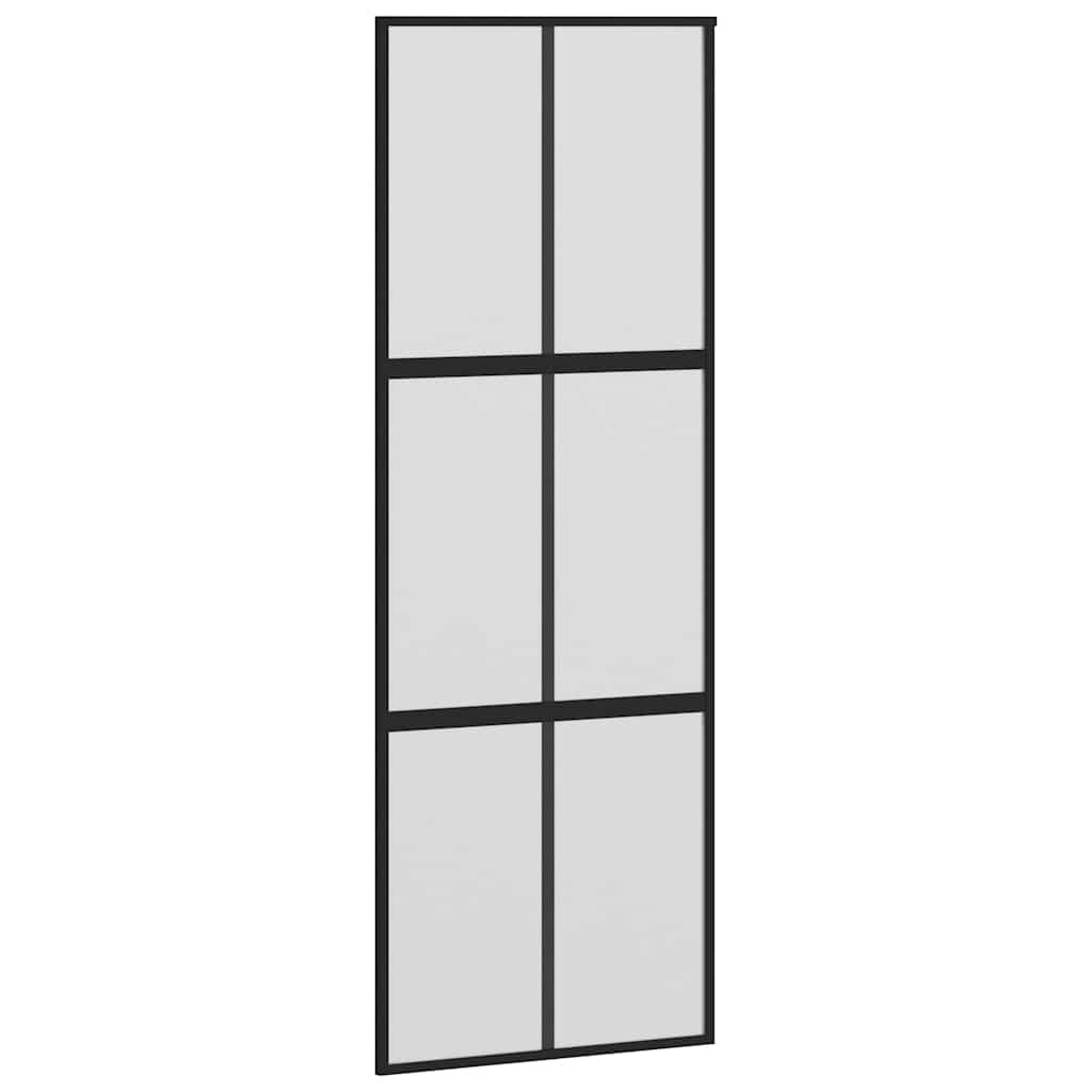Συρόμενη πόρτα με σετ υλικού Μαύρο 90x205 cm γυαλί μετριασμένο - Pakobazaar