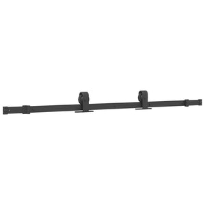 Συρόμενη πόρτα με σετ υλικού Μαύρο 76x205 cm γυαλί μετριασμένο - Pakobazaar
