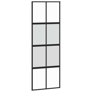 Συρόμενη πόρτα με σετ υλικού Μαύρο 76x205 cm γυαλί μετριασμένο - Pakobazaar