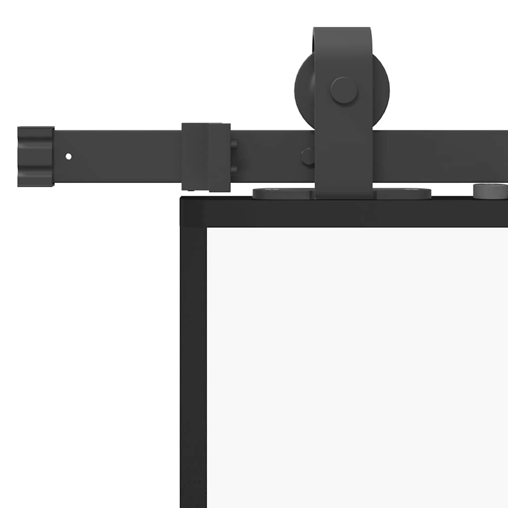 Συρόμενη πόρτα με σετ υλικού Μαύρο 76x205 cm γυαλί μετριασμένο - Pakobazaar