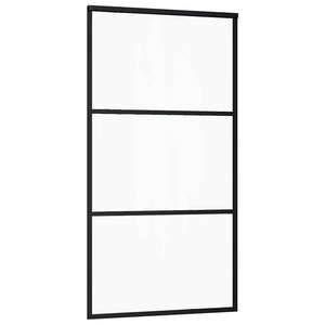 Συρόμενη πόρτα με σετ υλικού Μαύρο 102x205 cm ESG Γυαλί - Pakobazaar