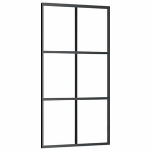 Συρόμενη πόρτα με σετ υλικού Μαύρο 102x205 cm ESG Γυαλί