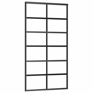 Συρόμενη πόρτα με σετ υλικού Μαύρο 102x205 cm ESG Γυαλί