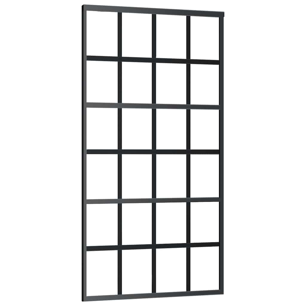 Συρόμενη πόρτα με σετ υλικού Μαύρο 102x205 cm ESG Γυαλί