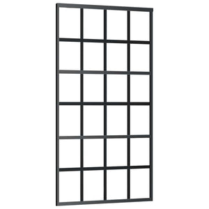 Συρόμενη πόρτα με σετ υλικού Μαύρο 102x205 cm ESG Γυαλί