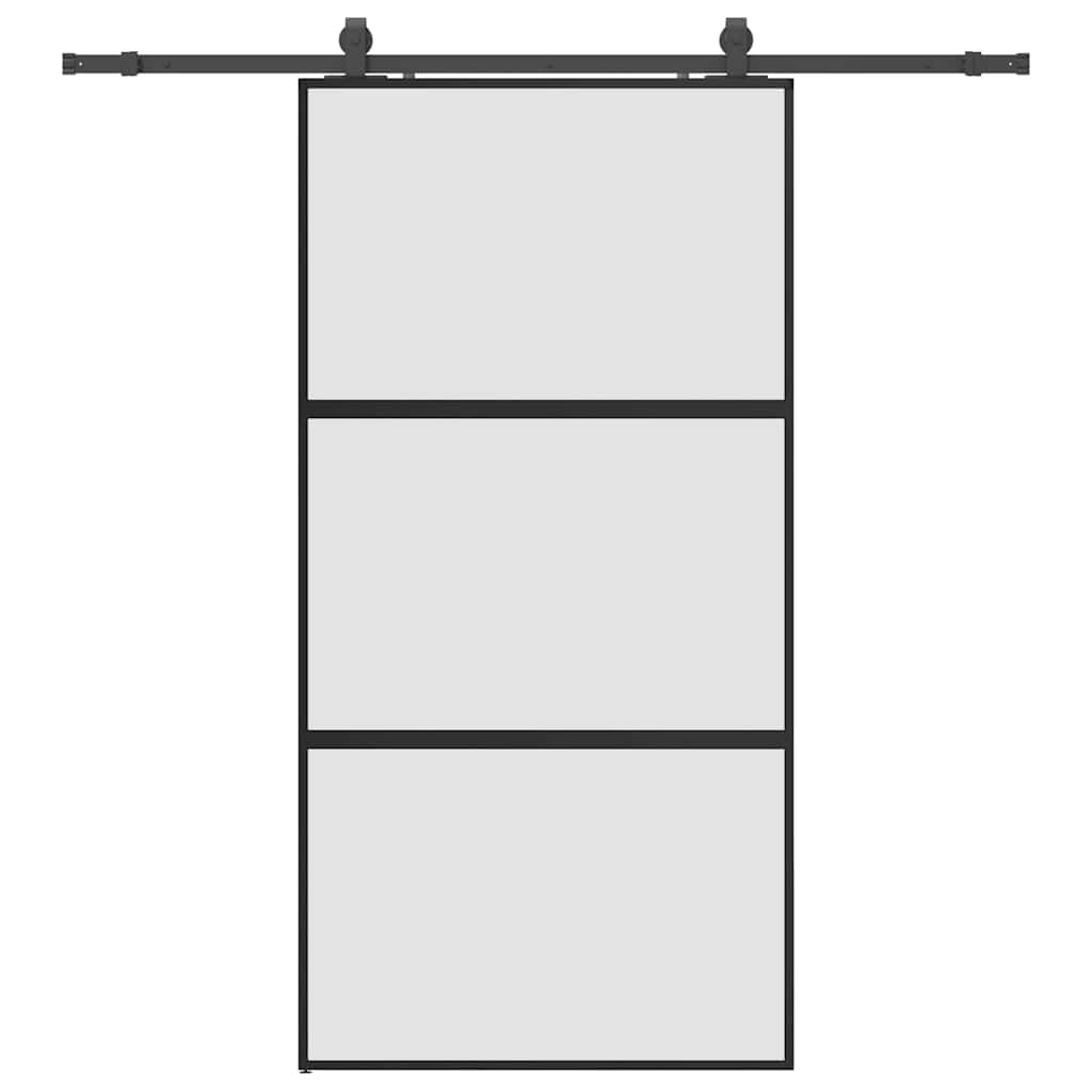 Σετ συρόμενης πόρτας με υλικό μαύρο 102,5x205 cm