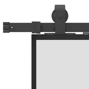 Σετ συρόμενης πόρτας με υλικό μαύρο 102,5x205 cm