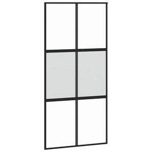 Σετ συρόμενης πόρτας με υλικό μαύρο 102,5x205 cm - Pakobazaar