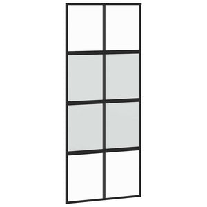Συρόμενη πόρτα με σετ υλικού Μαύρο 90x205 cm γυαλί μετριασμένο - Pakobazaar