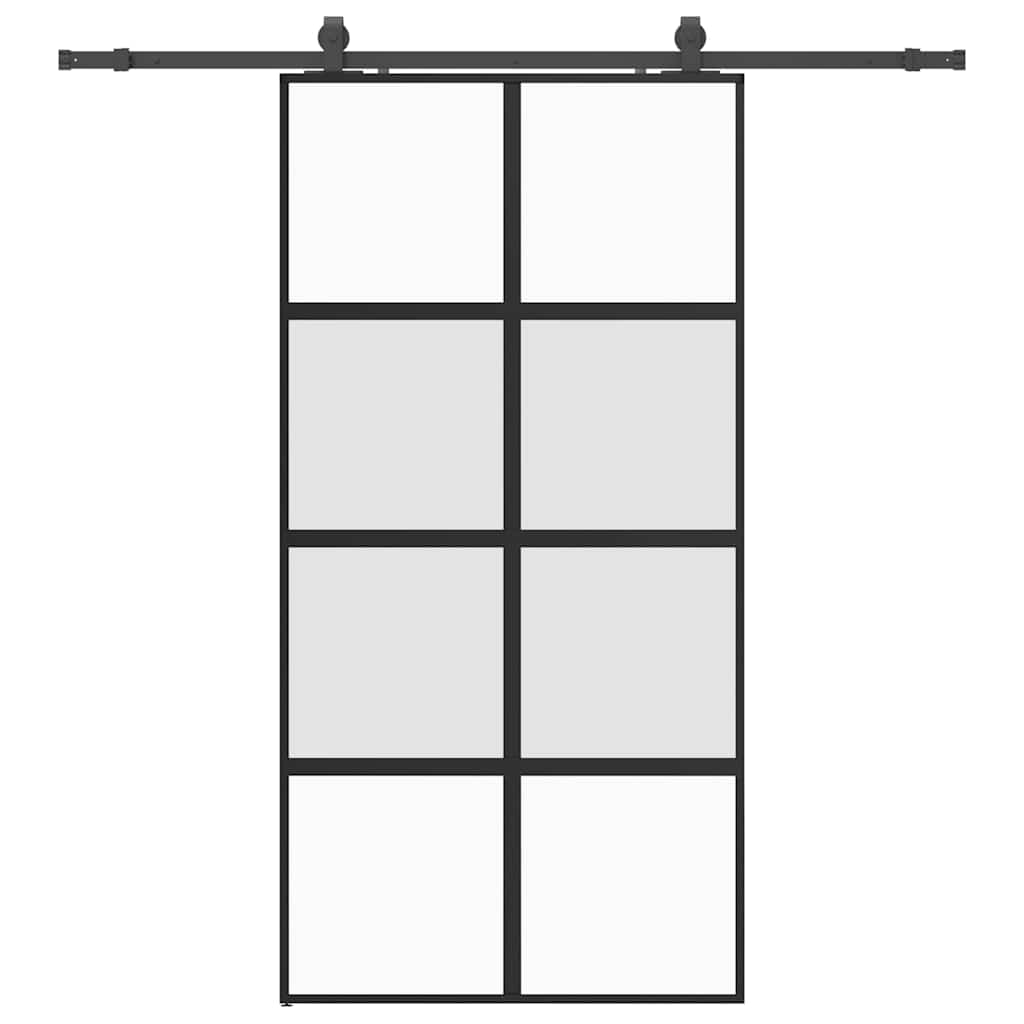 Σετ συρόμενης πόρτας με υλικό μαύρο 102,5x205 cm