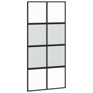 Σετ συρόμενης πόρτας με υλικό μαύρο 102,5x205 cm