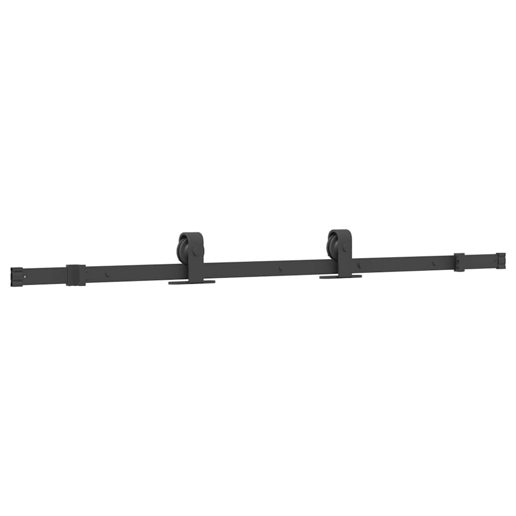 Συρόμενη πόρτα με σετ υλικού Μαύρο 76x205 cm γυαλί μετριασμένο - Pakobazaar