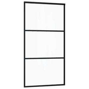Συρόμενη πόρτα με σετ υλικού Μαύρο 102x205 cm ESG Γυαλί