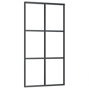 Συρόμενη πόρτα με σετ υλικού Μαύρο 102x205 cm ESG Γυαλί