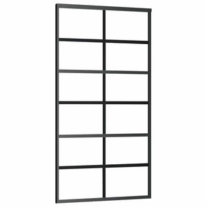 Συρόμενη πόρτα με σετ υλικού Μαύρο 102x205 cm ESG Γυαλί - Pakobazaar