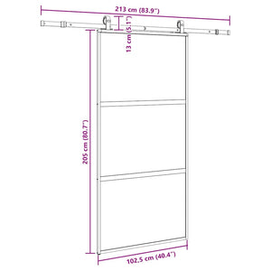Σετ συρόμενης πόρτας με υλικό μαύρο 102,5x205 cm - Pakobazaar