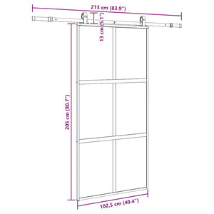 Σετ συρόμενης πόρτας με υλικό μαύρο 102,5x205 cm - Pakobazaar
