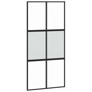 Σετ συρόμενης πόρτας με υλικό μαύρο 102,5x205 cm