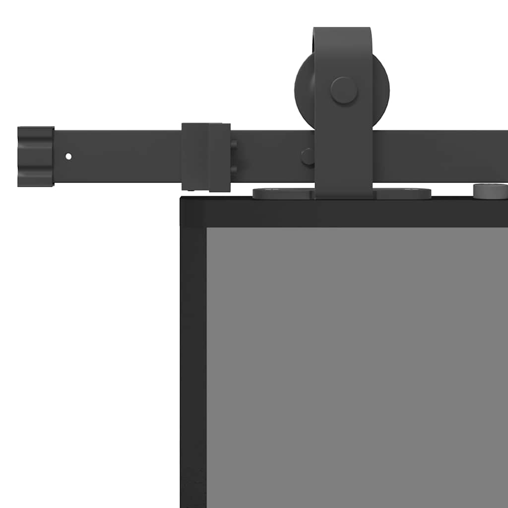 Συρόμενη πόρτα με σετ υλικού Μαύρο 76x205 cm γυαλί μετριασμένο