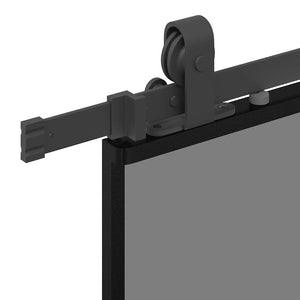 Σετ συρόμενης πόρτας με υλικό μαύρο 102,5x205 cm - Pakobazaar