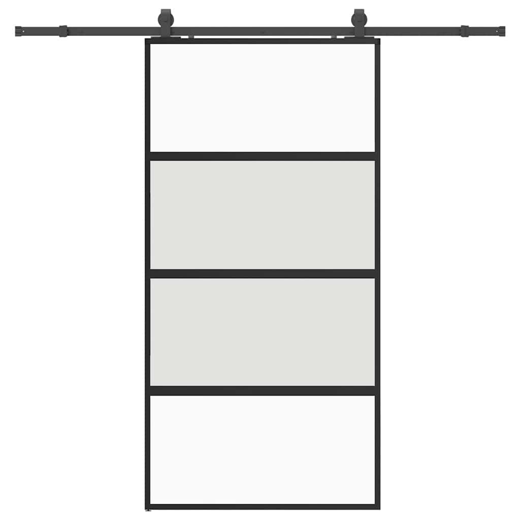 Σετ συρόμενης πόρτας με υλικό μαύρο 102,5x205 cm
