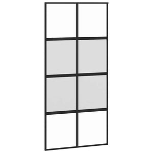 Σετ συρόμενης πόρτας με υλικό μαύρο 102,5x205 cm