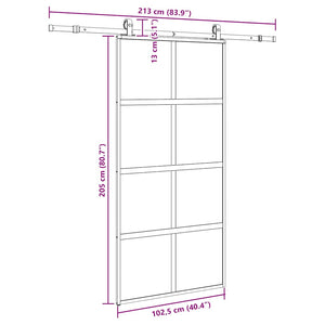 Σετ συρόμενης πόρτας με υλικό μαύρο 102,5x205 cm - Pakobazaar