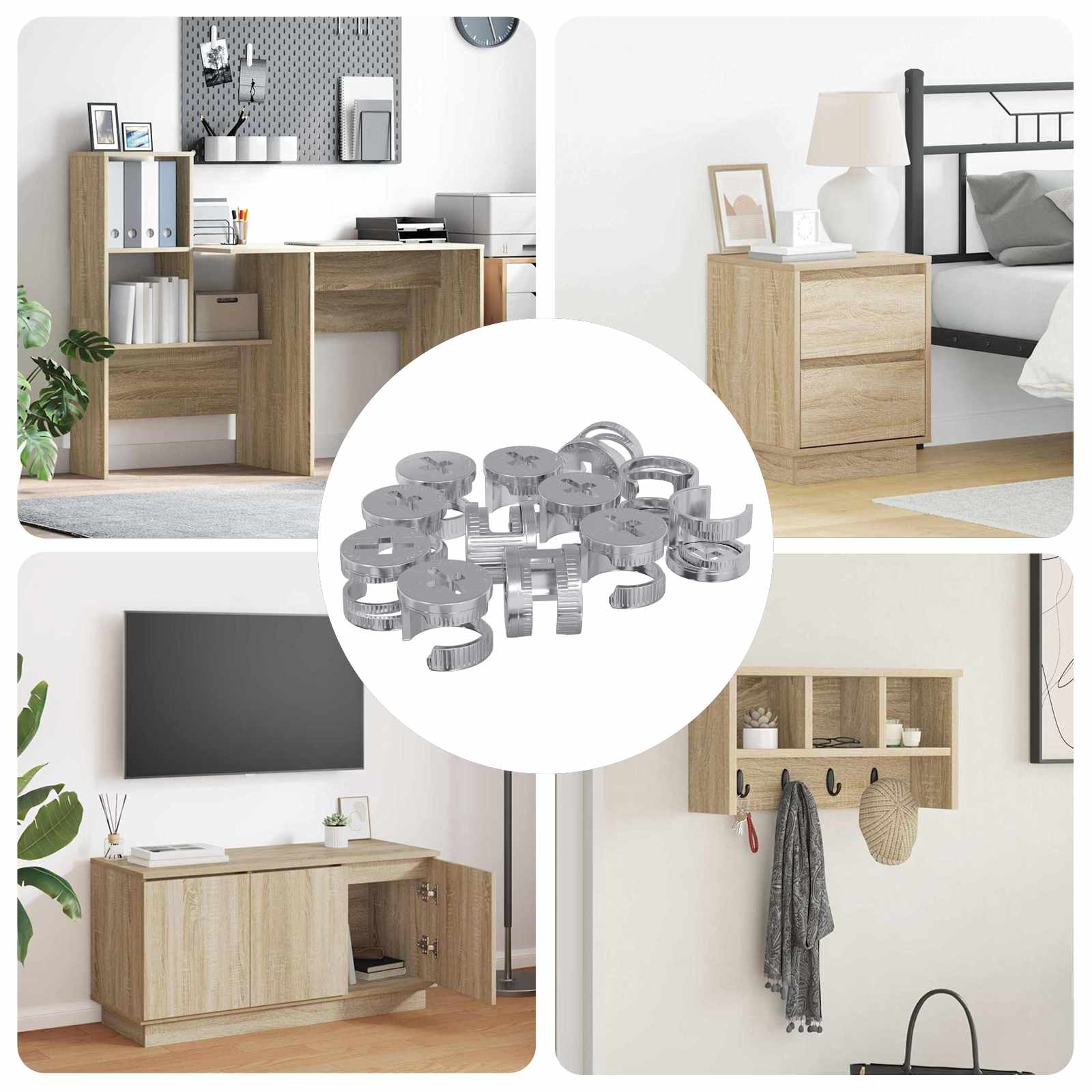 Καμπανούχες βίδες 12 pcs Ασημί 12 x 10 mm Μέταλλο - Pakobazaar