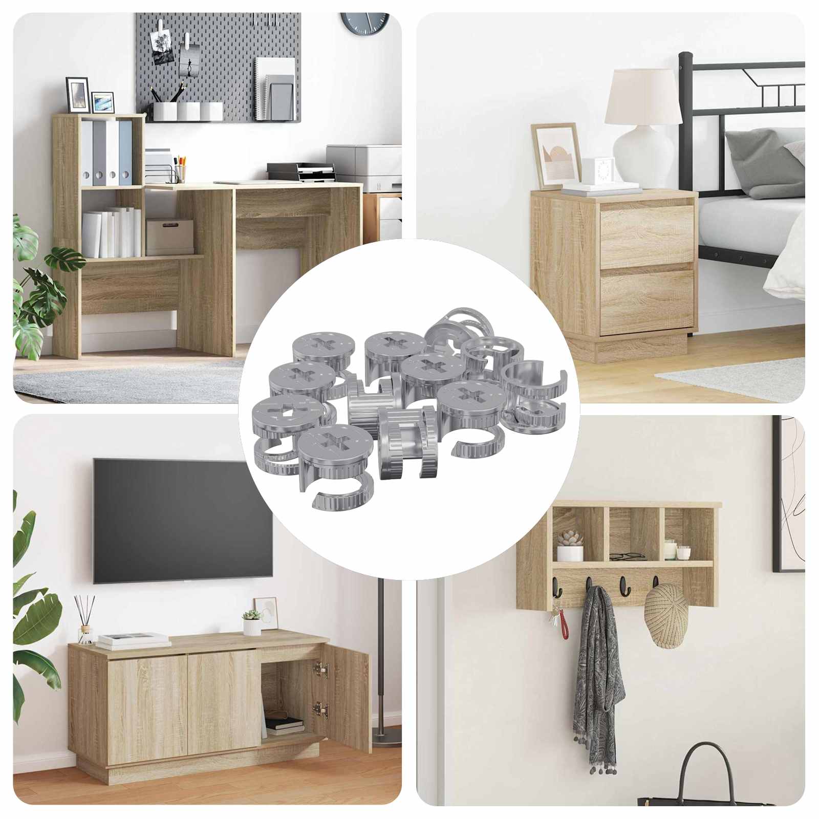 Καμπανούχες βίδες 12 pcs Ασημί 15 x 11,5 mm Μέταλλο - Pakobazaar