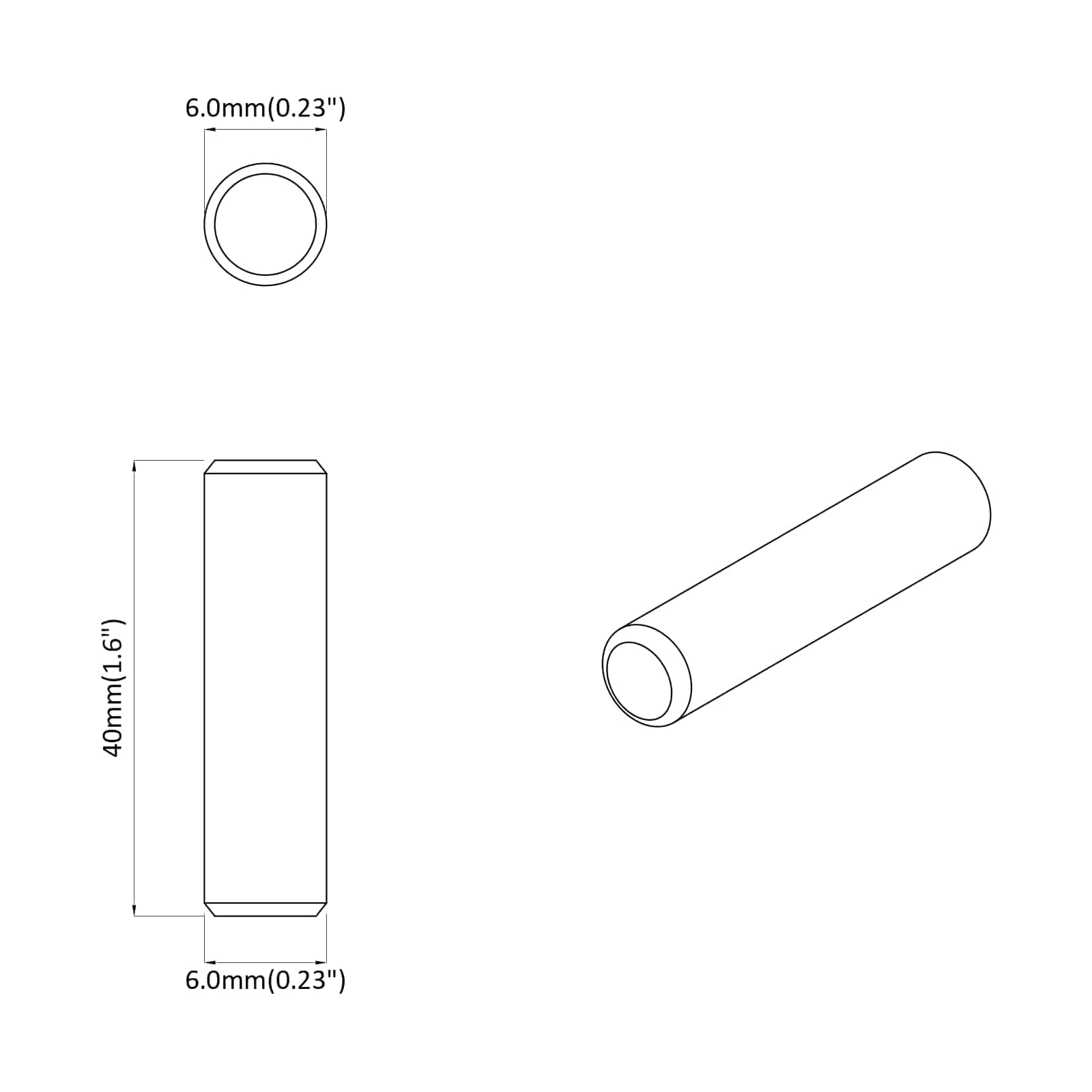 Ξύλινοι Δακτύλιοι 2 pcs Φυσικό Ø 6 x 40 mm Στερεό ξύλο - Pakobazaar
