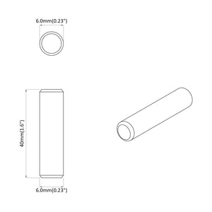 Ξύλινοι Δακτύλιοι 2 pcs Φυσικό Ø 6 x 40 mm Στερεό ξύλο - Pakobazaar