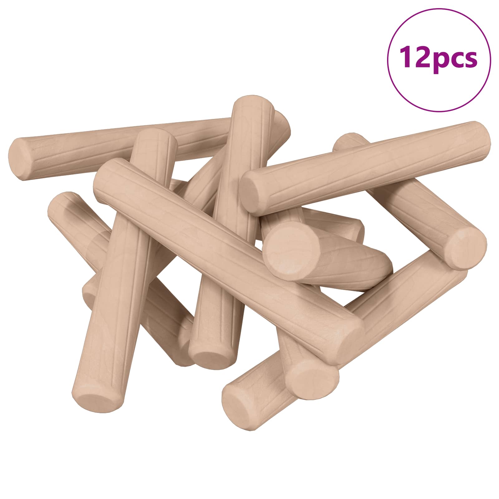 Ξύλινοι Δακτύλιοι 12 pcs Καφέ Ø6 x 40 mm Μασίφ ξύλο - Pakobazaar