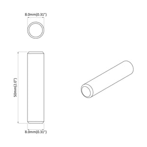 Ξύλινοι Δακτύλιοι 2 pcs Καφέ Ø8 x 50 mm Μασίφ ξύλο - Pakobazaar