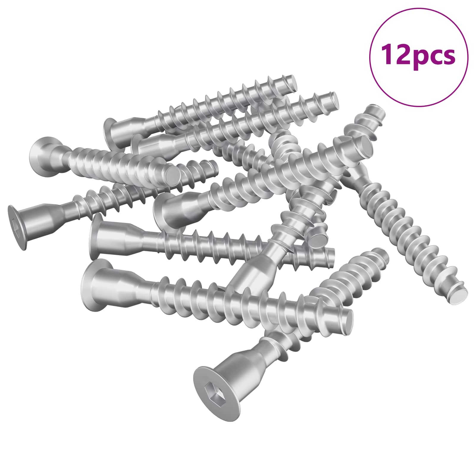 Βίδες Επιβεβαίωσης 12 pcs Ασημί Ø7 x 50 χιλ Μέταλλο - Pakobazaar