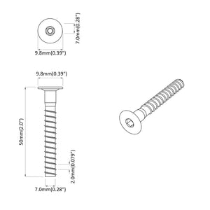 Βίδες Επιβεβαίωσης 12 pcs Ασημί Ø7 x 50 χιλ Μέταλλο - Pakobazaar